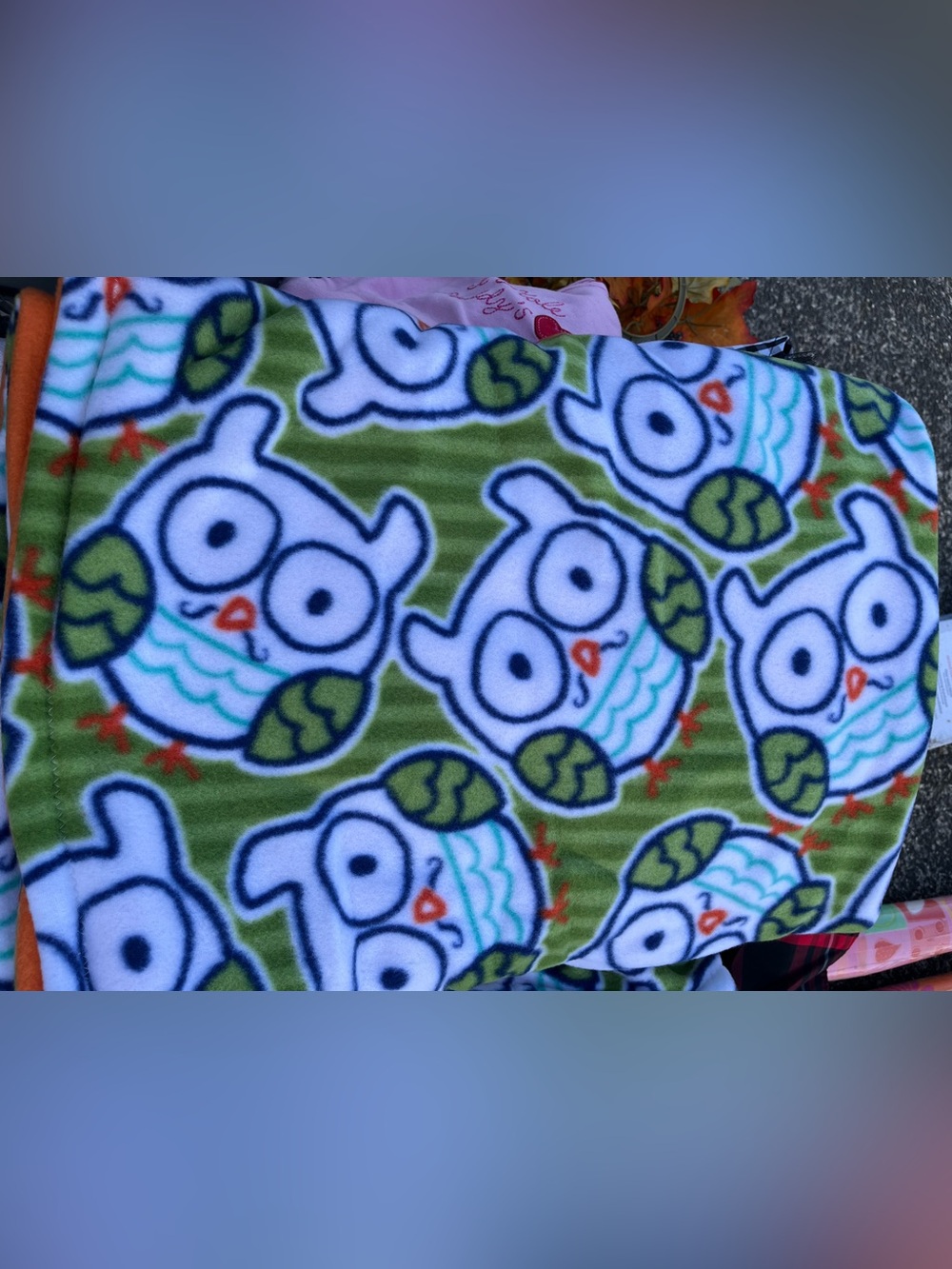 NEW Handmade Cute Owl Print Fleece Blanket